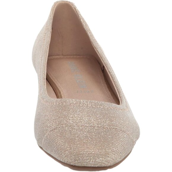 Anne Klein Womens Platinum LeatherClosed Pointed ToePull-On Carlie Ballet Flat - Picture 2 of 7